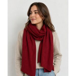 Cashmere Scarf Wrap Burgundy Red Handmade Nepal Winter Quiet Luxury Cozy Warm